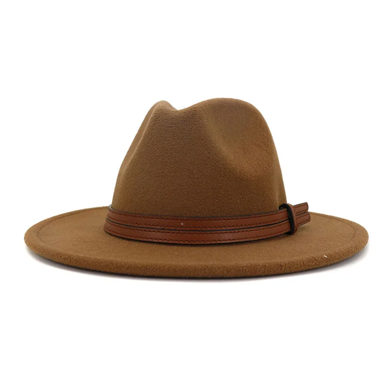 

Women's hat fedoras hats for women Men's autumn Winter felt warm panama chain headgear fashion chapel beach Wedding picture 2021