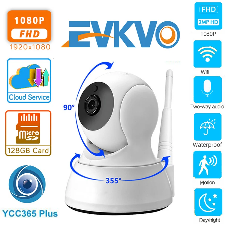IP камера YCC365Plus для домашней системы безопасности 1080P P2P двухстороннее аудио