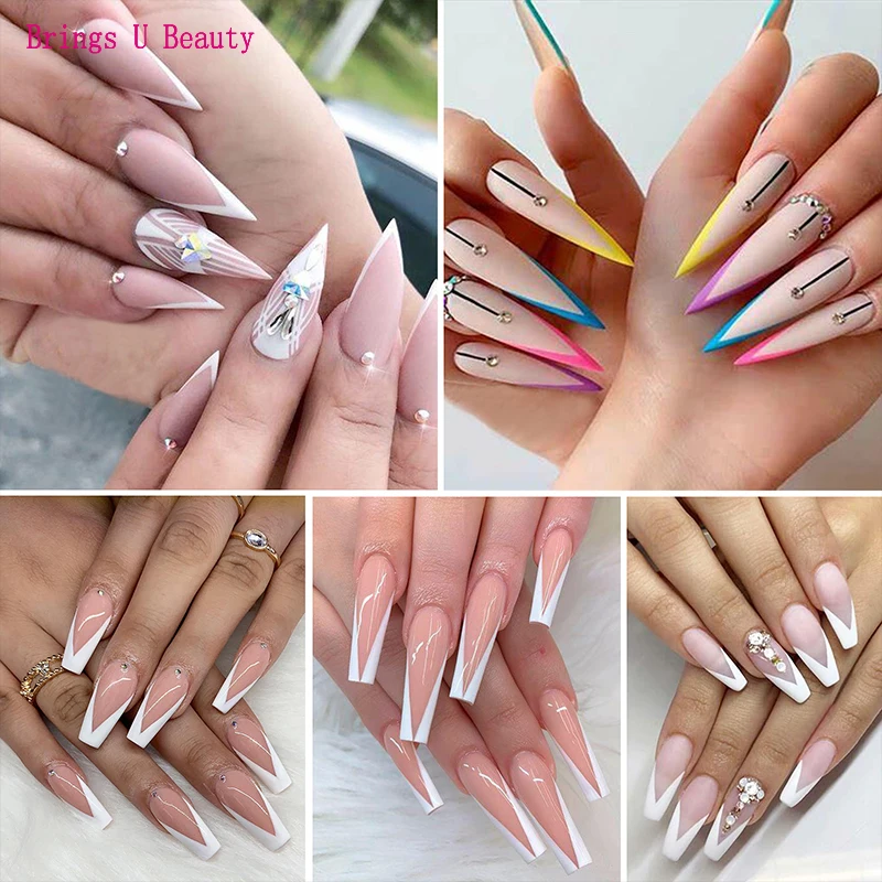 

Pro 9 Size V Line Cutter Stainless Steel Easy French Smile Cut V-shape Tips Manicure Edge Trimmer Acrylic Nail Cutter Tool Kit