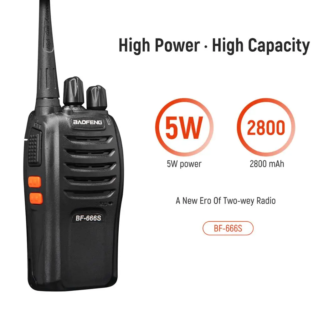 Baofeng BF 666S иди и болтай Walkie Talkie “иди Портативный радио 16CH UHF 400 480 МГц 2800 мАч батарея