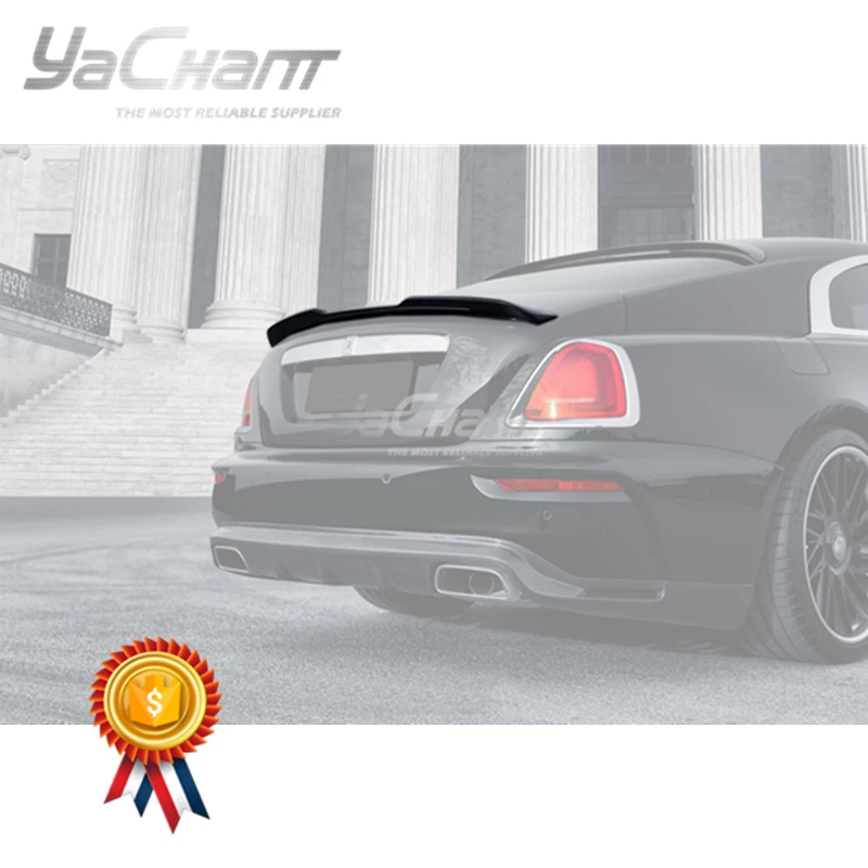 Carbon Fiber CF Rear Wing Fit For 2015-2019 Rolls-Royce Wraith Black Sails Type2 Style Trunk Spoiler Wing