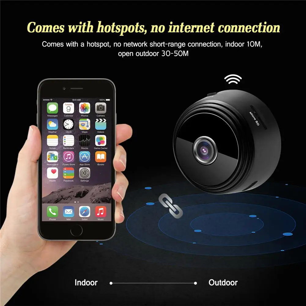 Беспроводная IP-камера A9 с функцией ночного видения Wi-Fi 1080P | Электроника