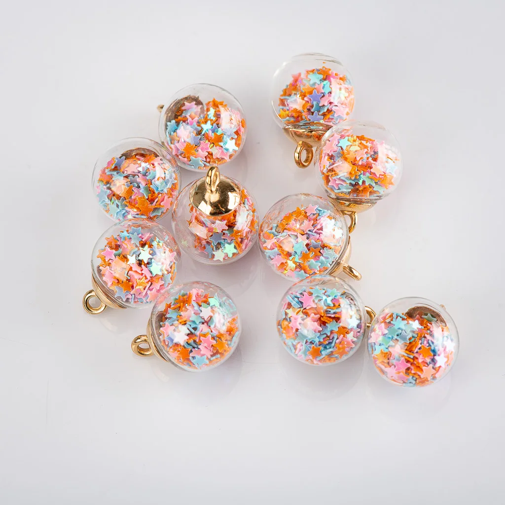 16 #10 шт сплав крюк полые стеклянные подвески Натуральные сушеные цветы цветок