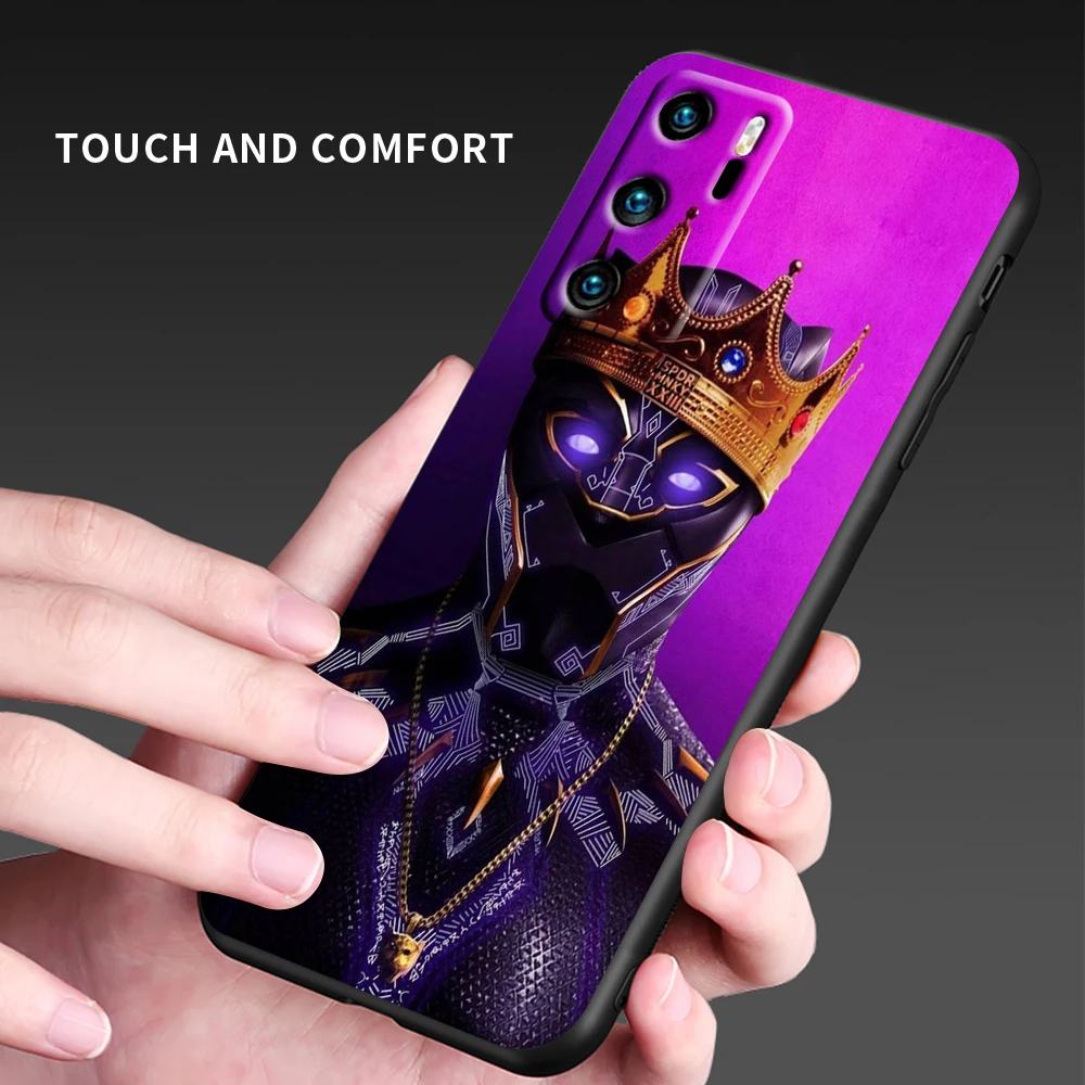 Черная пантера Marvel для Huawei P50 40 30 20 10 9 Lite E Mini Pro 5G 2017 2019 мягкий силиконовый черный