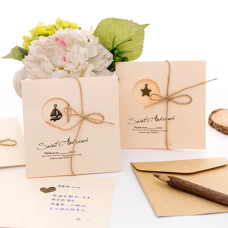 5 шт. винтажные металлические буквы сделай сам из крафт-бумаги Пригласительные