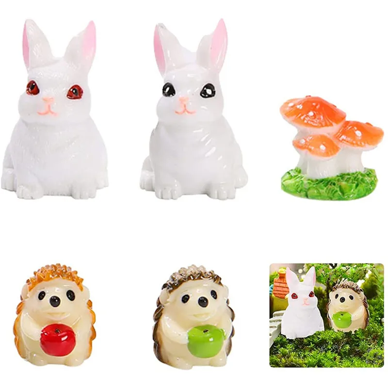 

Настольное украшение, кролик/гриб/форма, Статуэтка из смолы, декоративные изделия для гостиной, спальни, новогодние подарки