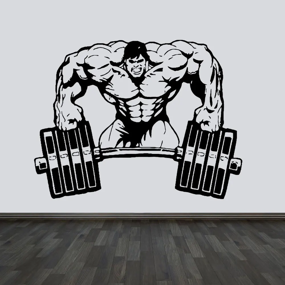 

Hulk Gym Motivational Wall Decal Weightlifting Training Wall Sticker For Gyms Bedroom Sport Rooms Gym Crossfit Decor E140