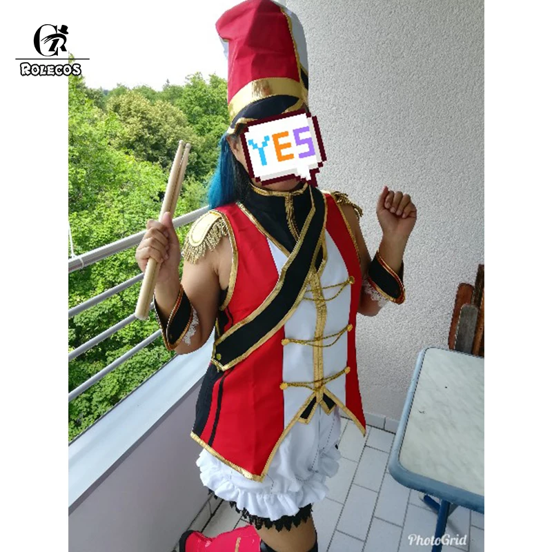 ROLECOS аниме BanG Dream! Карнавальный костюм Hello Happy World Kanon Matsubara барабанщика красные юбки