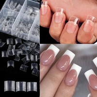 500pcs short french nail tips naturalclear suitable for professional salon or personal use acrylic beauty nail art accessories