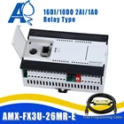 ПЛК-реле 2AI1AO 16DI10DO, совместимое с Mitsubishi MELSEC, Ethernet, функция MODBUS AMX-FX3U-26MR, Кабель для программирования, USB-SC09-FX