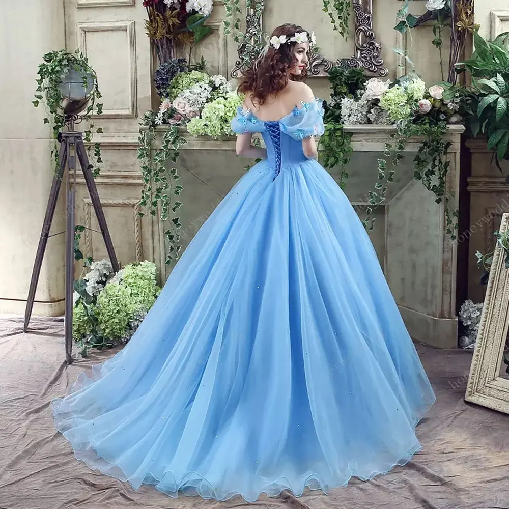 

Applique Banbage Sleeveless Off-the-shoulder Sweep/Brush Floor length A-line Net/Tulle Evening Dresses high quality Fashion
