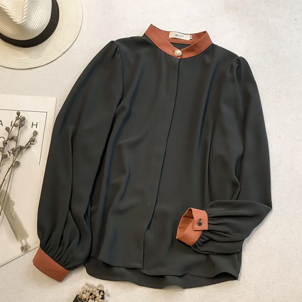 Женская Свободная блузка из хлопка и льна Повседневная рубашка в клетку с