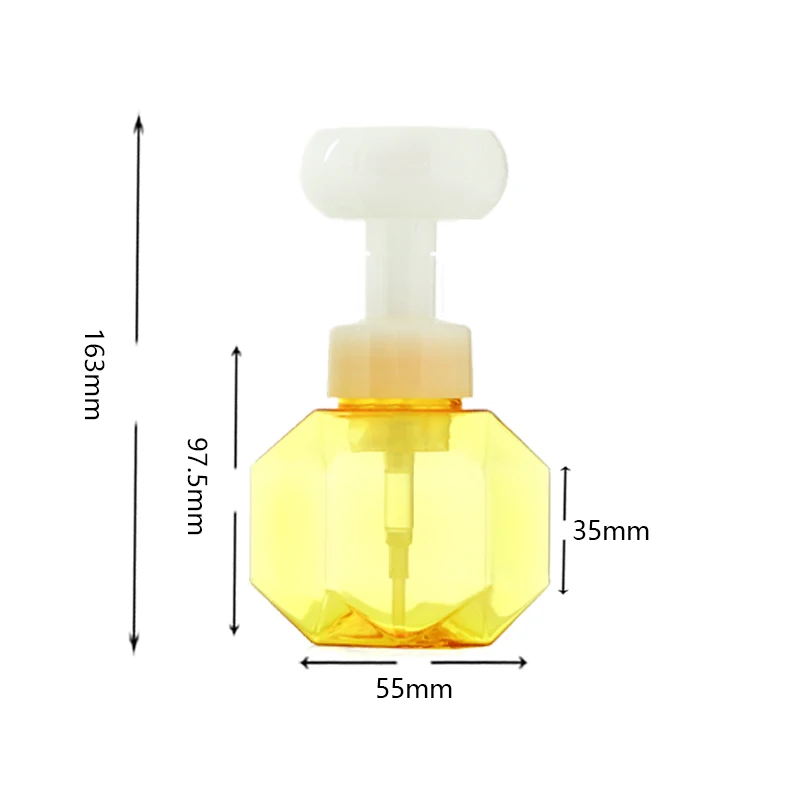 

300ml Liquid Soap Dispenser Flower Shape Foam Foaming Pump Empty Bottle Portable Bathroom Detergent Liquid Hand Wash Soap Pumps