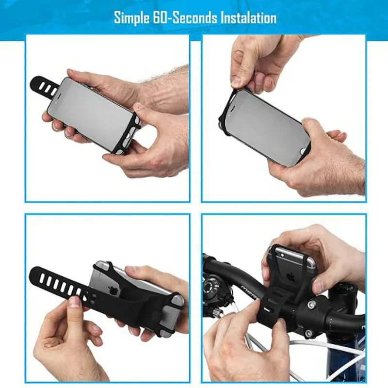 

Portable Motorcycle Bicycle Mobile Phone Holder Anti-Shock Silicone Mount Bracket Holder Clip Stand GPS Mount Bracket