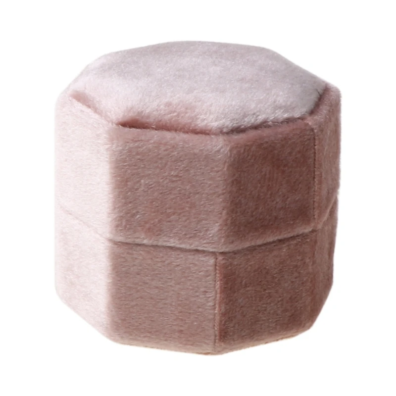 Бархатный коробка для двух колец восьмиугольник Свадебная церемония кольцо со