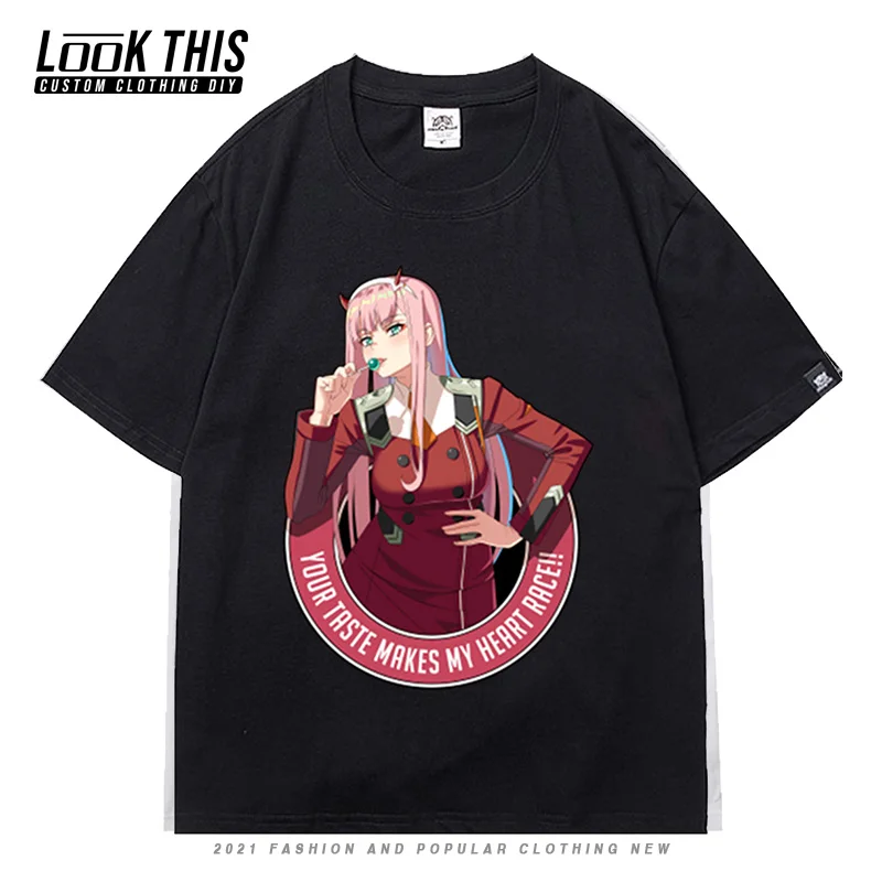 

Darling in the Franxx Anime T Shirt Cute Patterned Men Oversized T-shirt Male Tees Teen Summer O-neck T-shirts Short Sleeve Top