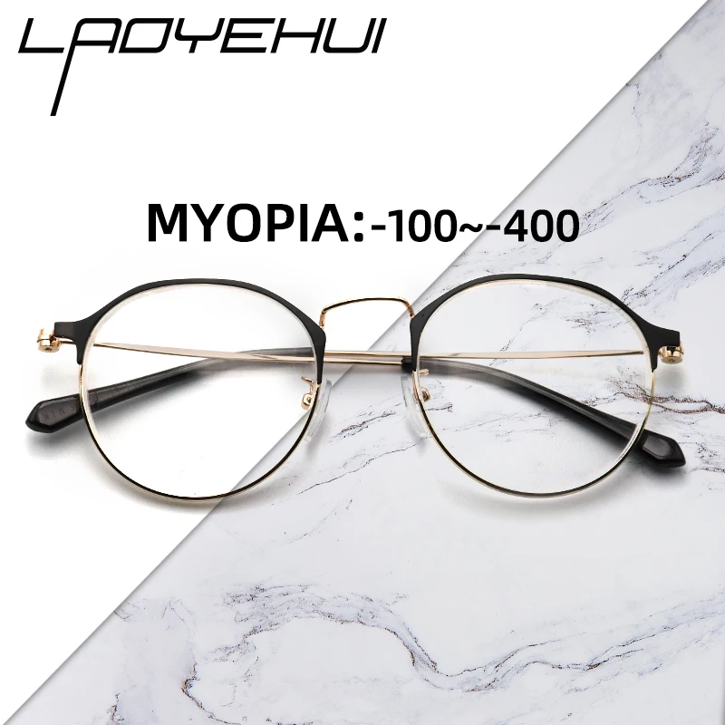 Мужские и женские оптические очки по рецепту круглые металлические в стиле ретро