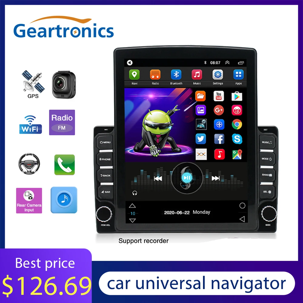 

Автомобильный универсальный навигатор wifi Android 10,0 fm передатчик mp3 2.5D вертикальный сенсорный экран 9,7 дюйма Универсальный Автомобильный GPS