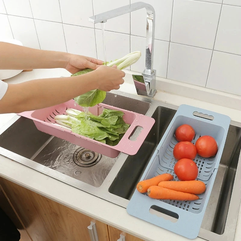 

Retractable Sink Drain Rack Storage Rack Kitchen Plastic Bowl Chopsticks Rack Household Vegetable Storage Rack Bowl Rack Wash