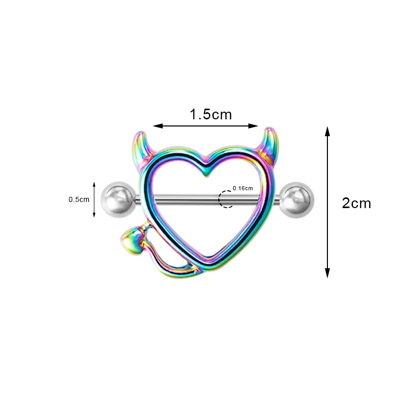 

2/3 Pcs Punk Stainless Steel Breast Piercing Jewelry Heart Nipple Piercing Bar Nipple Rings Shield Cover Barbell Sexy Piercings