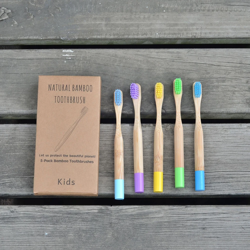 5 шт. биоразлагаемые пластиковые зубные щетки со средней щетиной экологически