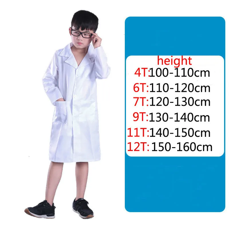 Children cosplay science white lab clothes experimental protection special class uniform cosplay doctor costume for children