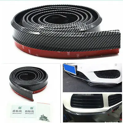 

Car Carbon Fiber Front Bumper Lip Splitter Chin Spoiler Skirt Rubber Protector