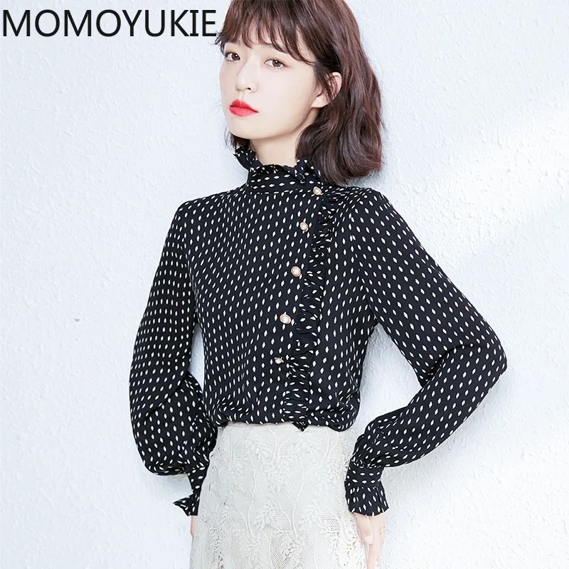 Женские блузки 2021 весенние женские рубашки с длинным рукавом блузка оборками