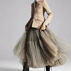Модная мягкая фатиновая Женская юбка, плиссированная пышная сетчатая трапециевидная одежда, юбки для взрослых, индивидуальный заказ, Готическая Saia Faldas