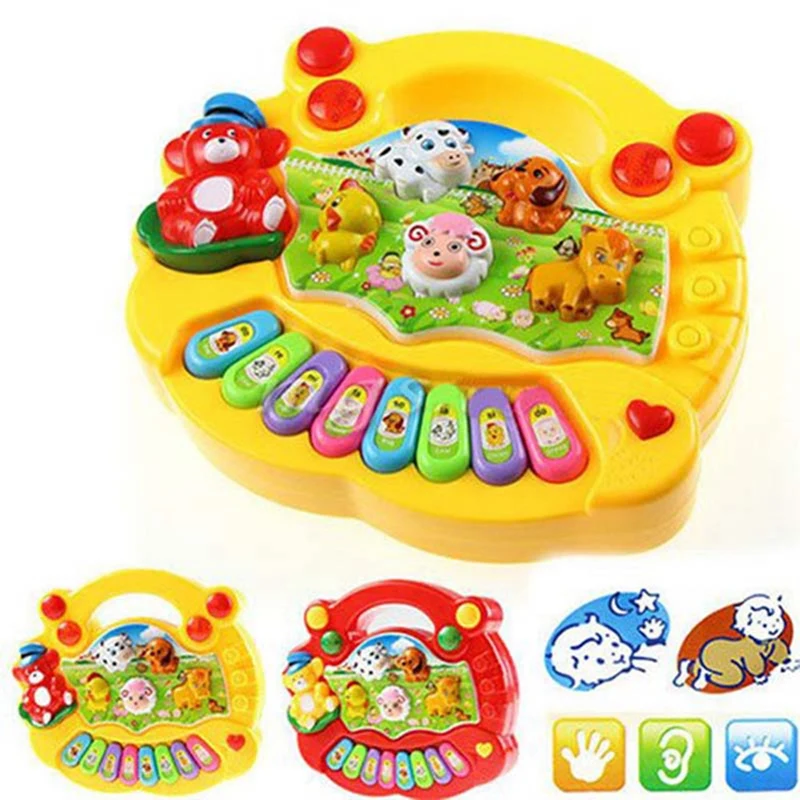 

1Pcs Baby Toy Animal Farm Piano Music Developmental Toys & 1 Set Baby Toys 6 Month+ Figures Letters Stack Cup Tower