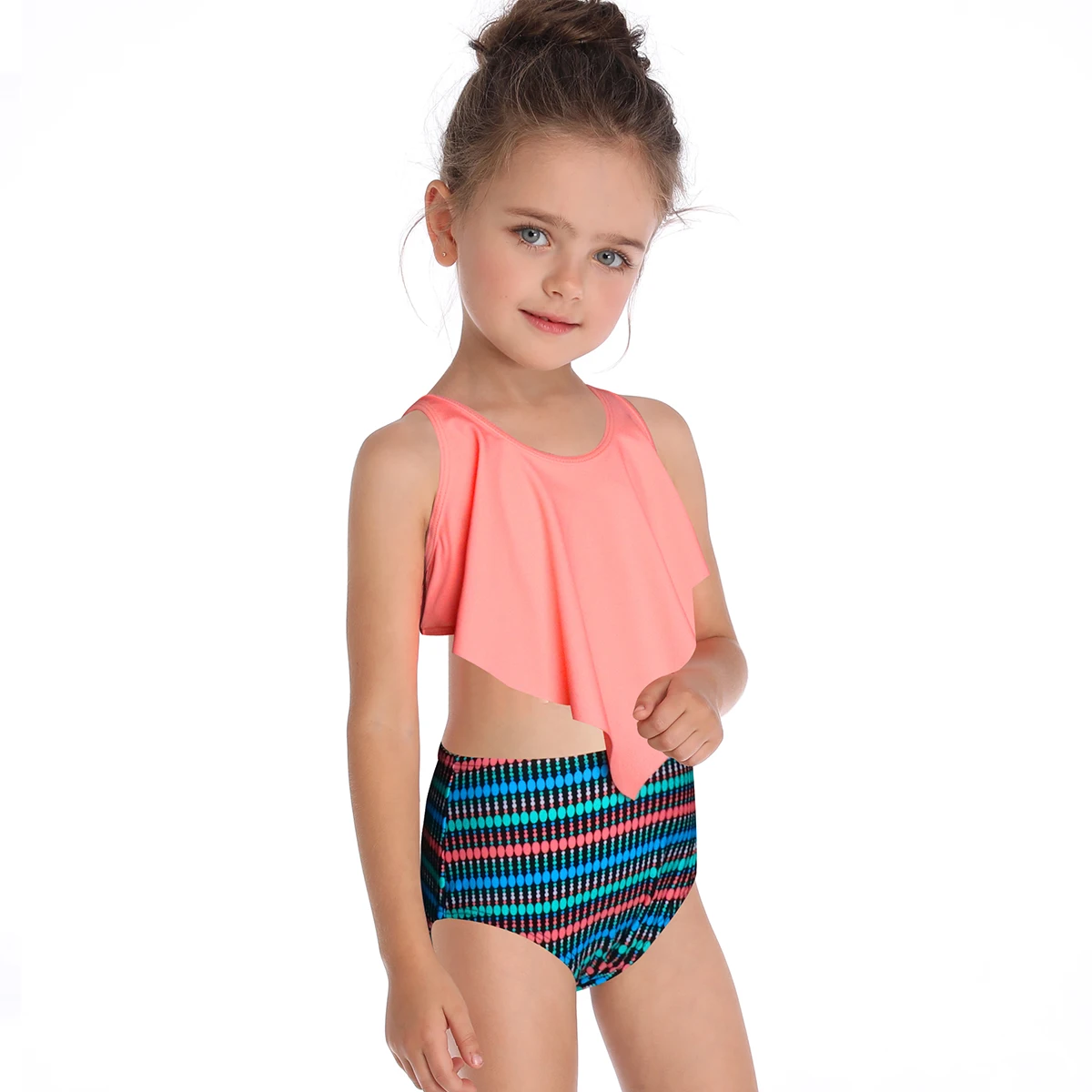 

2021 New Print Sport Bandeau Push Up Bikinis Sexy Women Swimsuit High Waist Swimwear Women Bathing Suit Beach Wear Pink Stripes