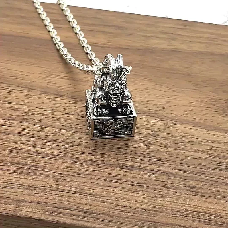 Новое серебряное ожерелье Lucky Pixiu Мужская индивидуальная подвеска в китайском