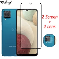 Full Cover Tempered Glass For Samsung Galaxy A12 Screen Protector For Samsung A12 A22 A52 M12 Camera Glass For Samsung A12 Glass