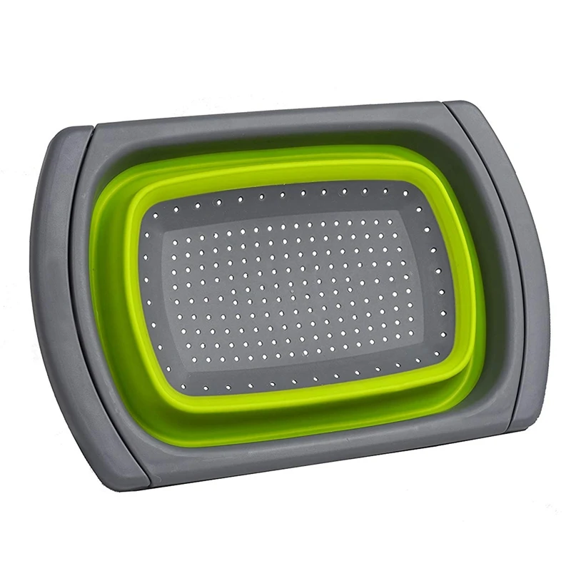 Складной на раковину дуршлаг/ситечко зеленый | Дом и сад