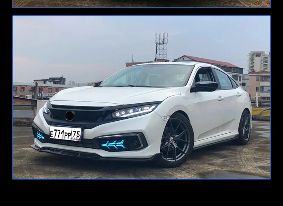 Головной фонарь для Honda CIVIC X G10- фары Противотуманные фары Дневные ходовые огни DRL H7 светодиодный Биксеноновая лампа автомобильные аксессуары