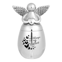 316l stainless steel angel wings heart small urns your wings were ready memorials cremation ashes urn keepsake casket egg shape