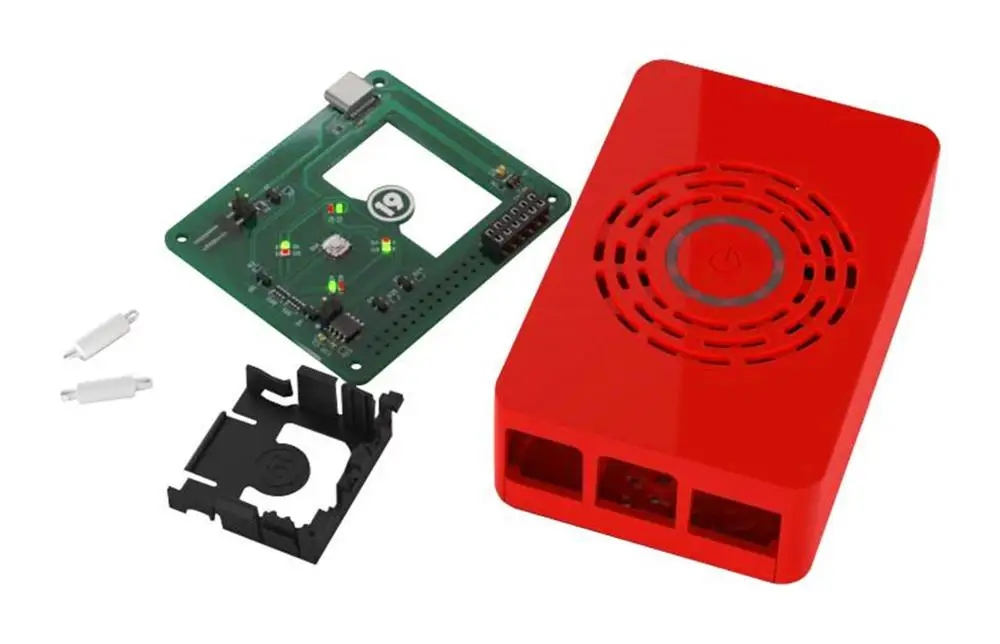 Чехол в сборе для Raspberry Pi 4 Model B Power Hat PCB пластик черный/белый/прозрачный/красный