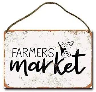 

Metal Sign 8 X 12 Inch Farmers Market Wall Decor Hanging Sign