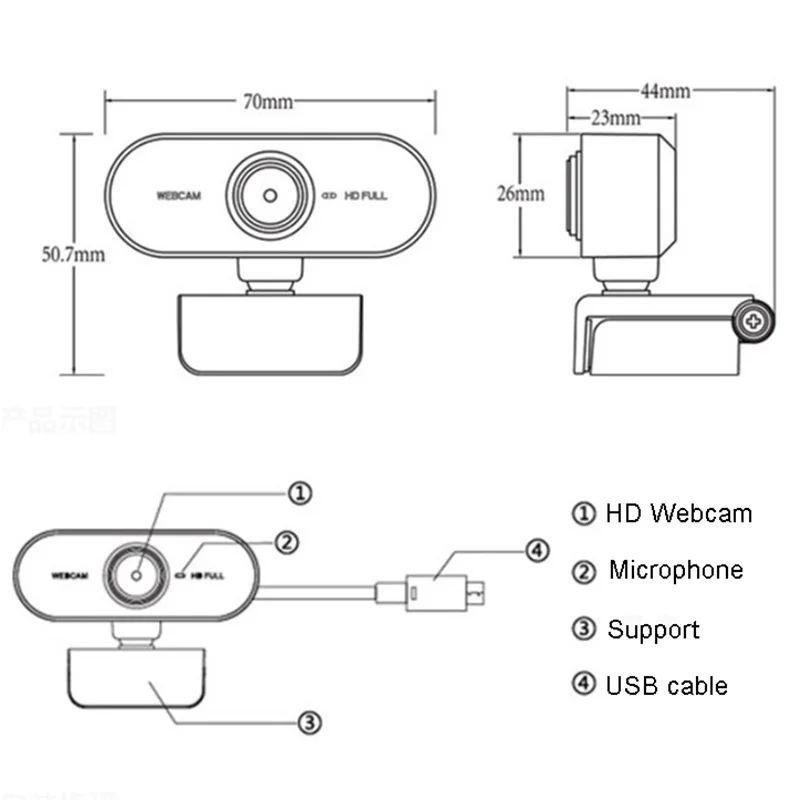

1080P HD веб-камера USB камера компьютер ПК веб-камера с микрофоном вращающаяся камера s для прямой трансляции видео вызова конференции