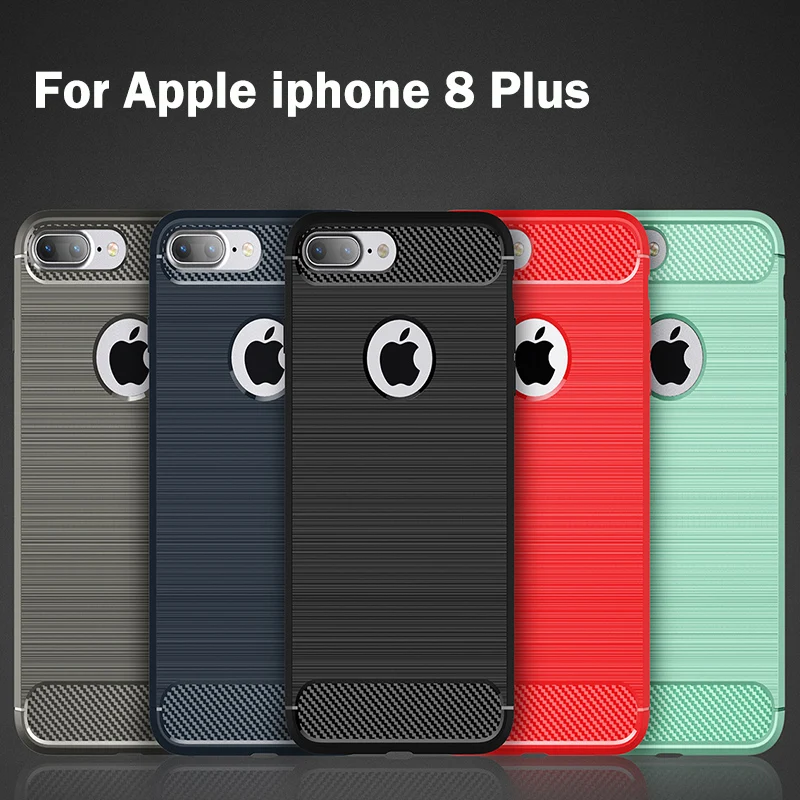 Чехлы для Apple iphone 8 Plus силиконовая Мягкая ТПУ тонкая задняя крышка plus черный