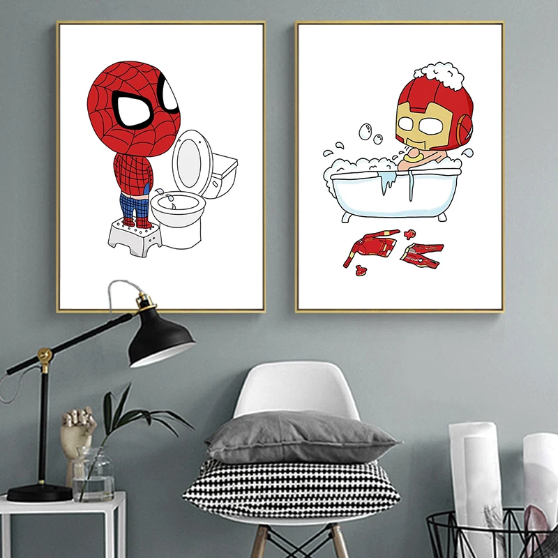 Картины на холсте для ванной комнаты из фильма Marvel художественные принты стену
