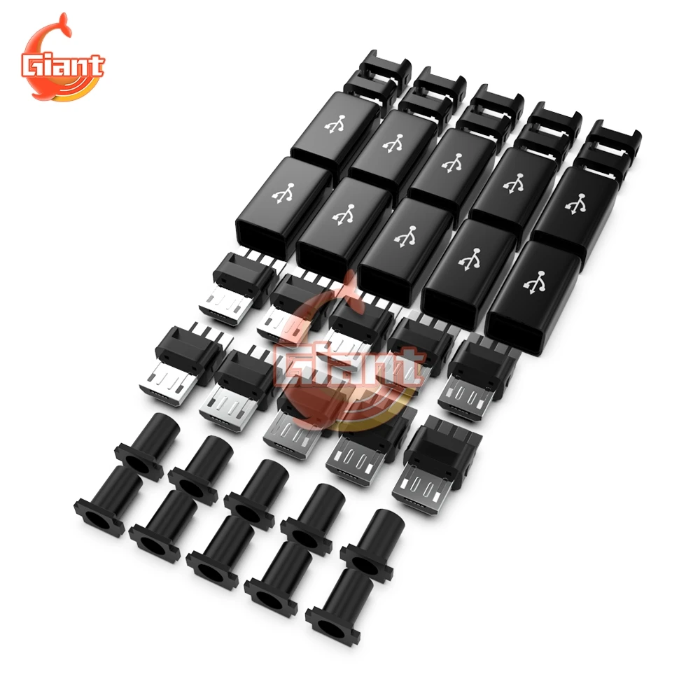 10 шт. Micro USB Штекерный разъем 4 Pin DIY Дата кабель OTG линия пластиковый корпус для