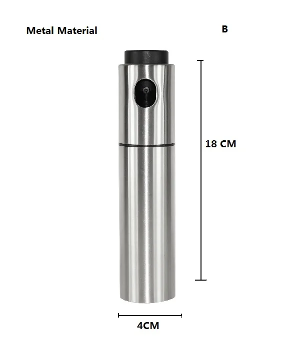 C metal 1 шт., кухонный стеклянный распылитель оливкового масла, распылитель масла, пустая бутылка для уксуса, диспенсер для масла, для приготовления салата, барбекю, AP11091505 - Цвет: C metal