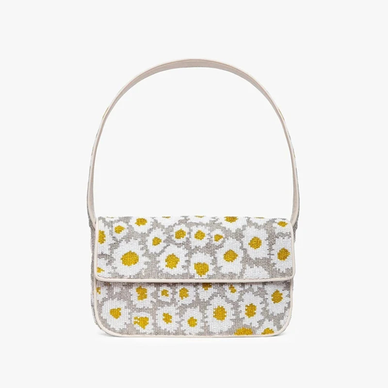 

women bag 2020 new summer Canvas Baguette Single Fashion Floral Zipper Shoulder Bags luxury designer bag Euro-America style