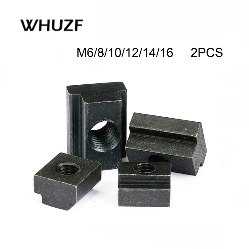 

Т-гайки WHUZF 2 шт., M6 M8 M10 M12 M16, черные, углеродистая сталь, для мебели