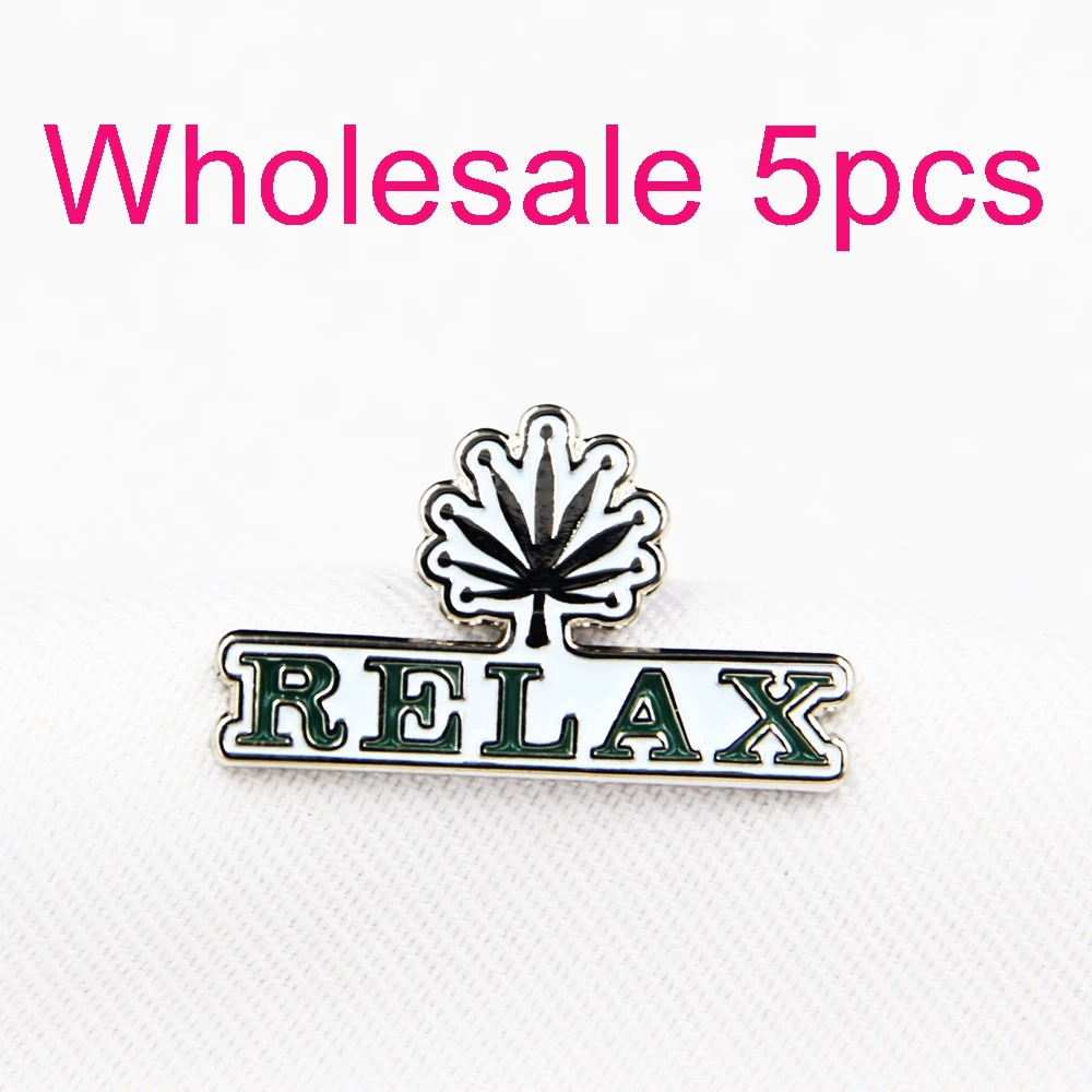 В партии 5 шт. РЕЛЭКС лозунг металлические Лацкан шляпа Кепки блестящий значок