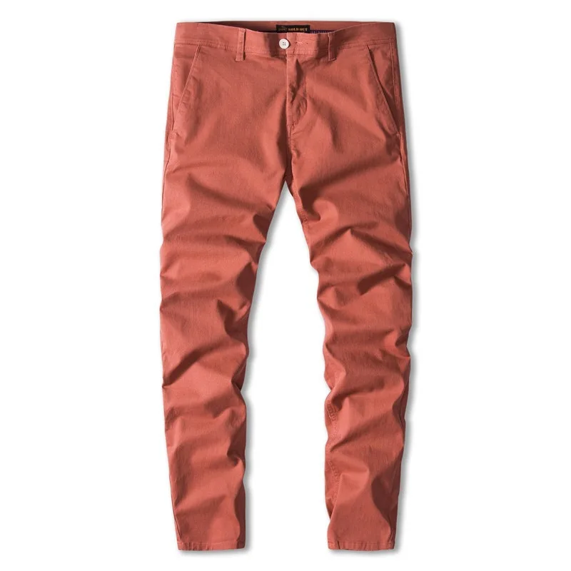 

Classic Business Casual Pure Cotton Solid Color Slim Spring and Autumn Men's Trousers