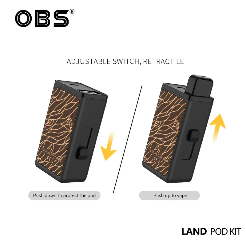 Новейший оригинальный obs Land Pod Комплект с аккумулятором 750 мАч 1 5 мл электронная