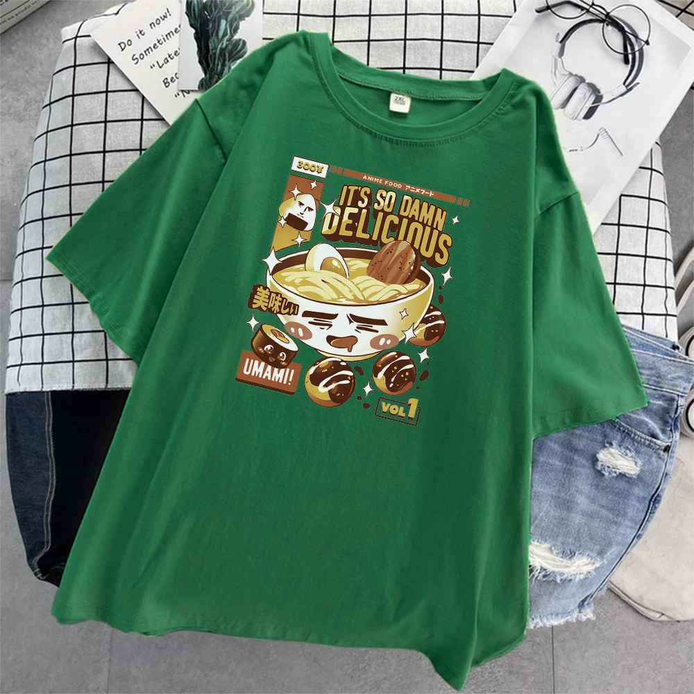 

Delicious Food Noodles Print Female T-Shirt Hip Hop Style T Shirts 2021 Summer Cool T Shirt Fashion Loose Base Tees For Women