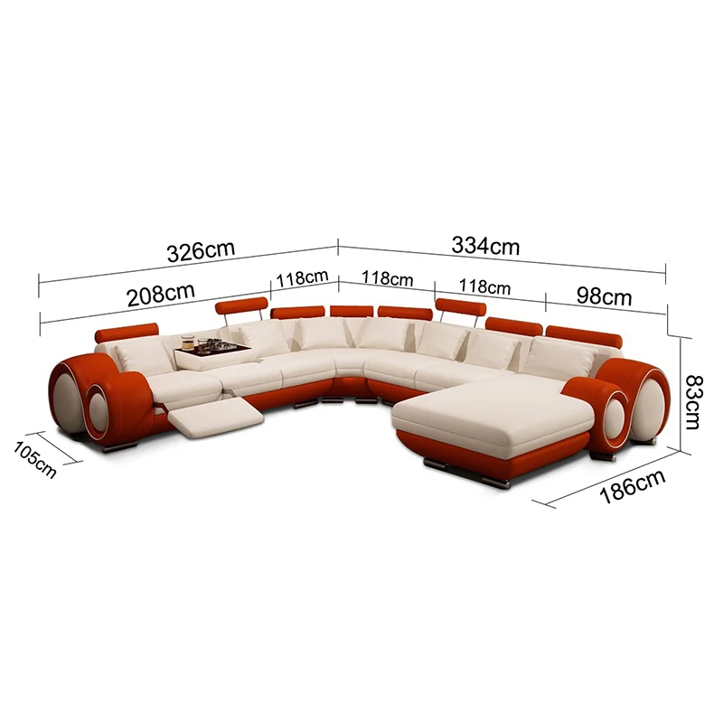 Living Room Sofa set corner sofa speaker real genuine cow leather sectional sofas minimalist muebles de sala moveis para casa | Мебель